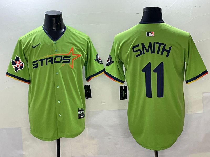 Men Houston Astros #11 Smith Green three generations Joint Name 2025 Nike MLB Jersey style 5->houston astros->MLB Jersey